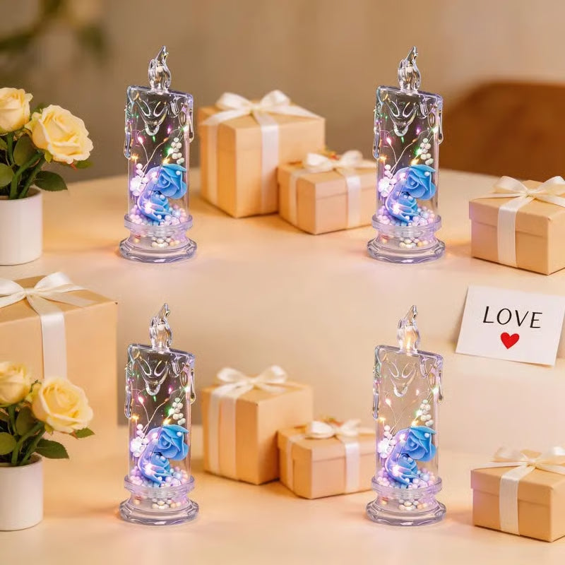 Rose Glow Flicker Candles