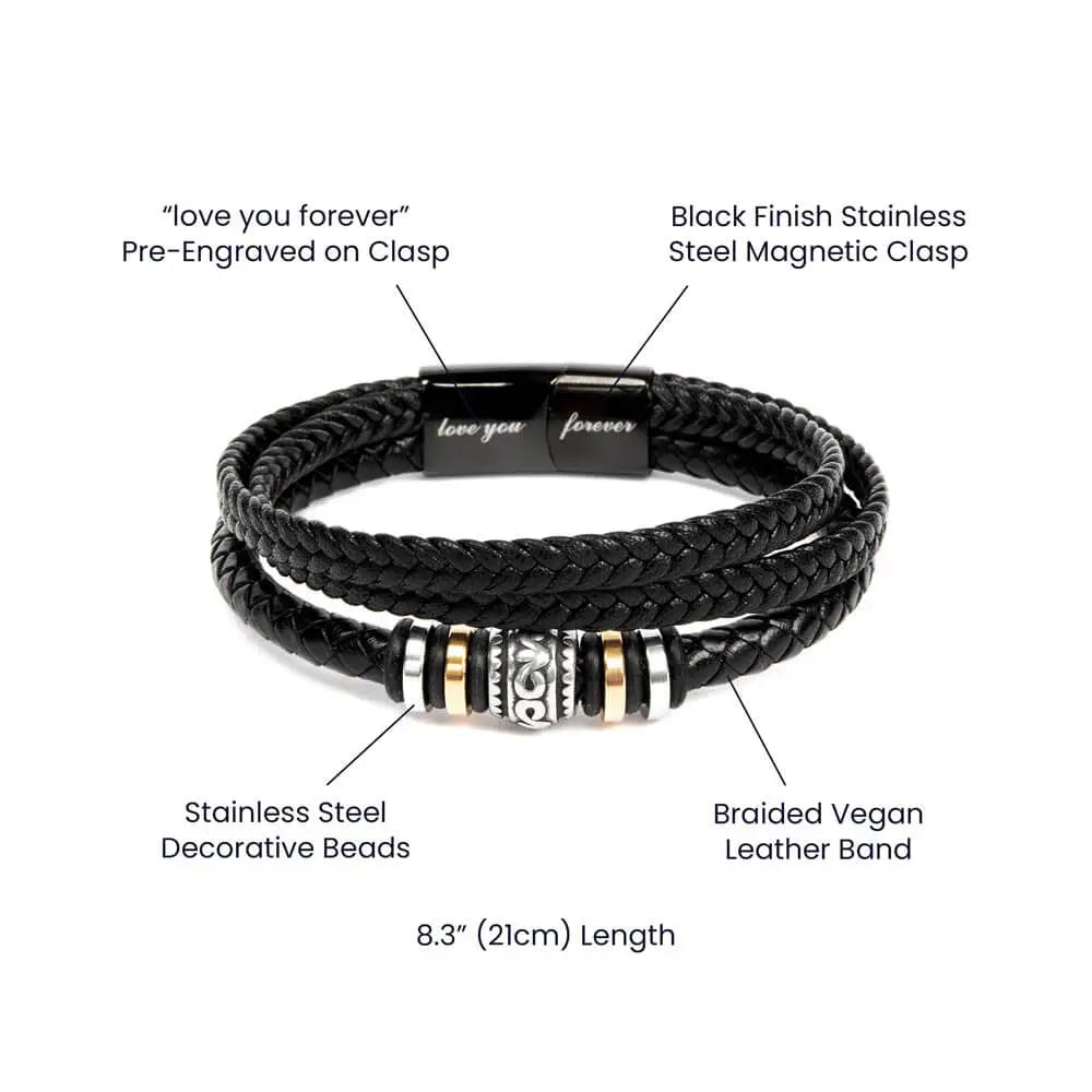 Love You Forever Leather Bracelet