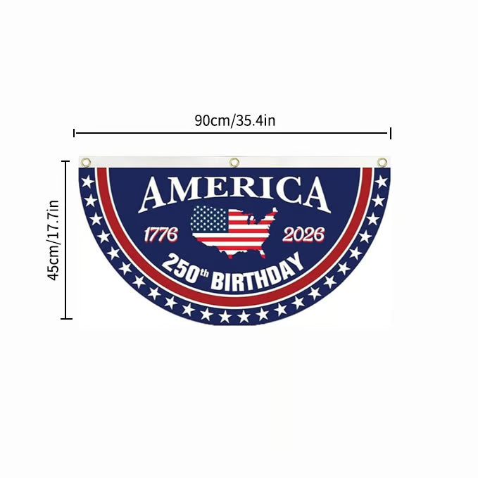 Independence Day Half Fan Flag