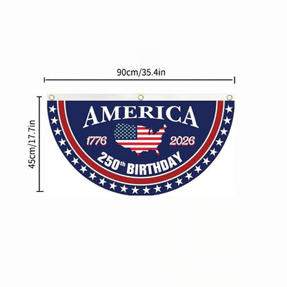 Independence Day Half Fan Flag