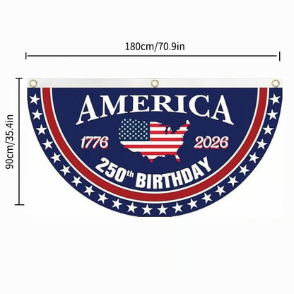 Independence Day Half Fan Flag