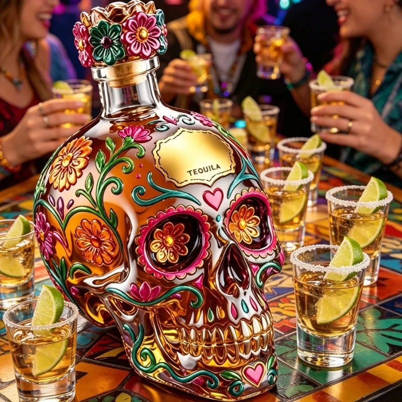 🔥🍷Limited edition Day of the Dead tequila bottle🎁