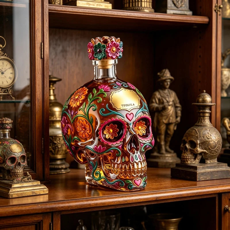 🔥🍷Limited edition Day of the Dead tequila bottle🎁