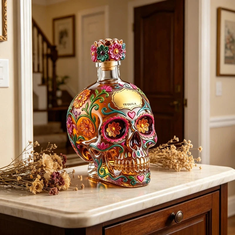 🔥🍷Limited edition Day of the Dead tequila bottle🎁