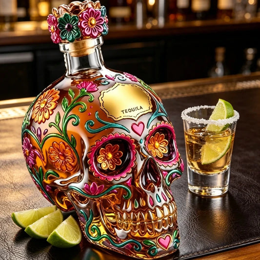 🔥🍷Limited edition Day of the Dead tequila bottle🎁