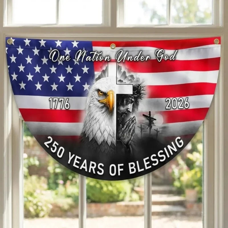 Independence Day Half Fan Flag