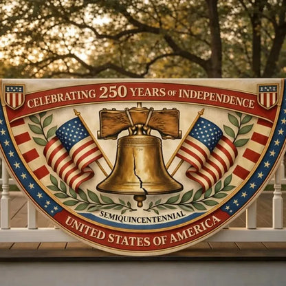 Independence Day Half Fan Flag