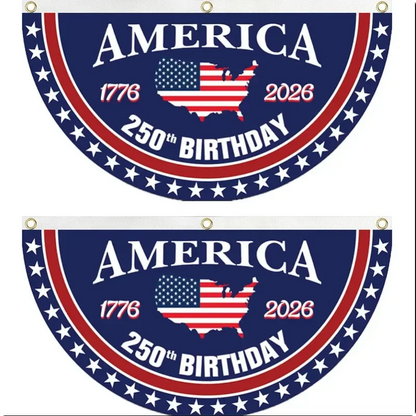 Independence Day Half Fan Flag