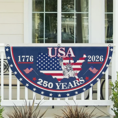 Independence Day Half Fan Flag