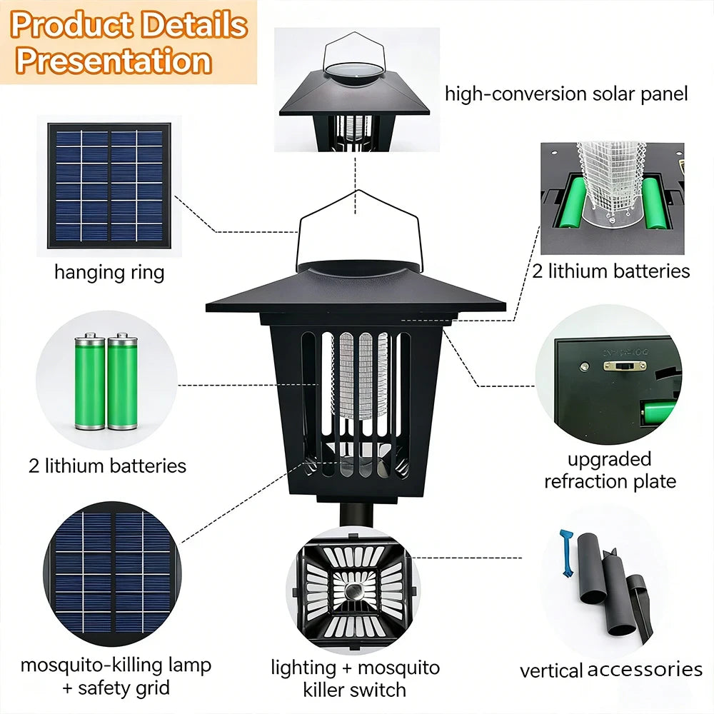 Solar Bug Zapper Lamp