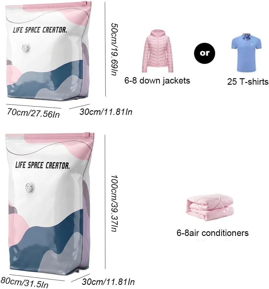 📦 Large-Capacity Vacuum Bags – No Pump Needed! 💨✨
