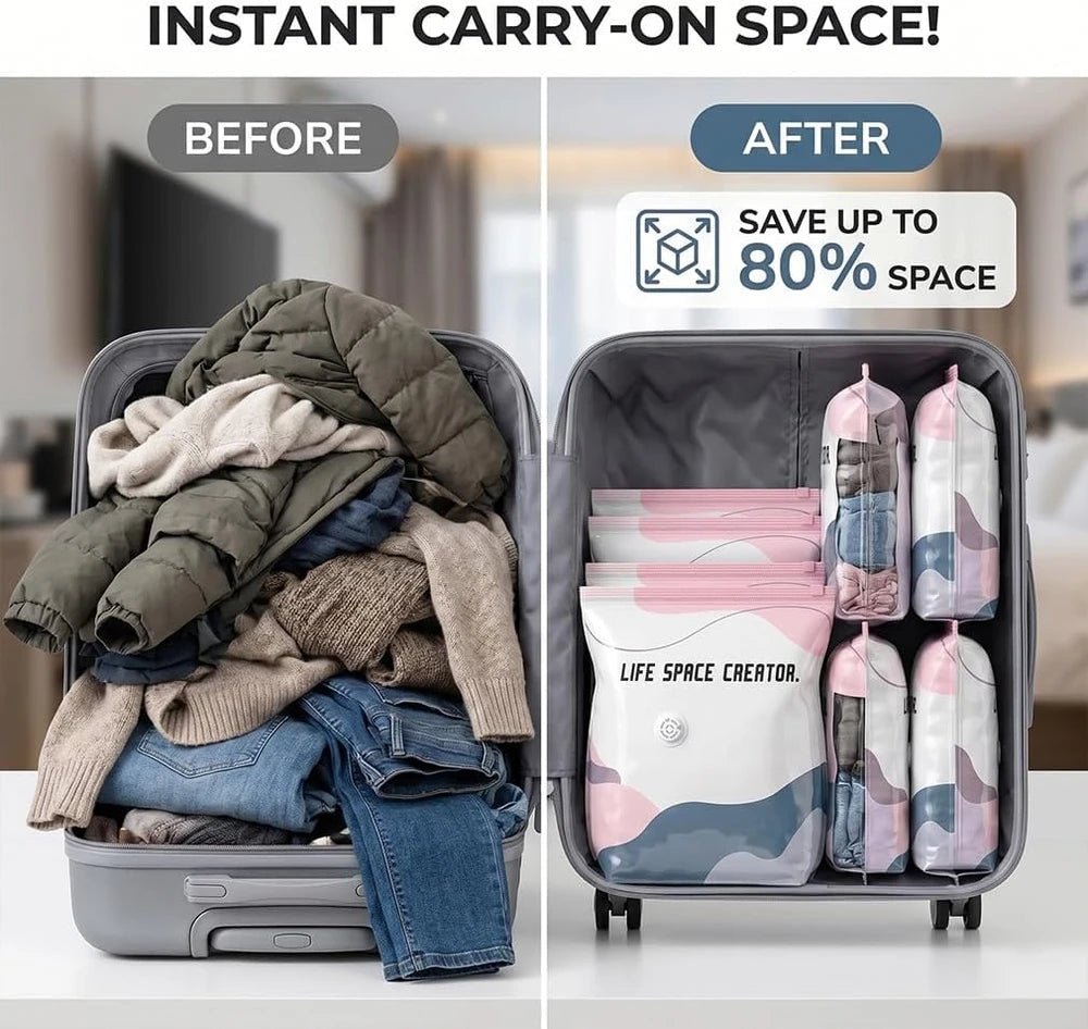 📦 Large-Capacity Vacuum Bags – No Pump Needed! 💨✨