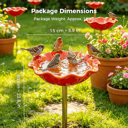 Metal Flower Bird Bath Stake