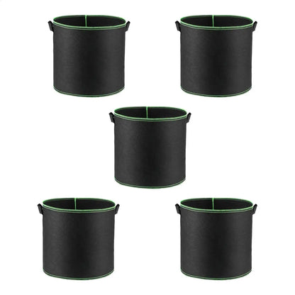 🌱 5-Pack 5 Gallon Grow Bags – Heavy Duty Aeration Fabric Pots with Handles for Vegetables, Flowers & Fruits 🪴