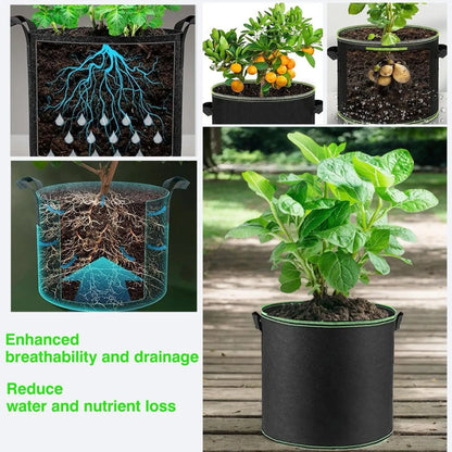 🌱 5-Pack 5 Gallon Grow Bags – Heavy Duty Aeration Fabric Pots with Handles for Vegetables, Flowers & Fruits 🪴
