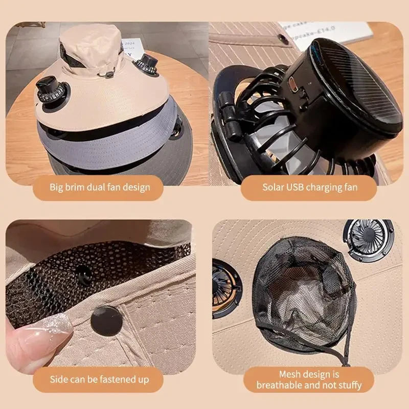 Solar Powered Cooling Bucket Hat