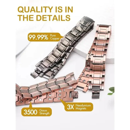 🔥🔥2026 Newest 99.99% Copper magnetic bracelet--Relieve fatigue and promote blood circulation