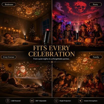 🎄👻 ✨ 60,000+ Sold — Plug & Play HD Holiday Projector for Christmas & Halloween Decor