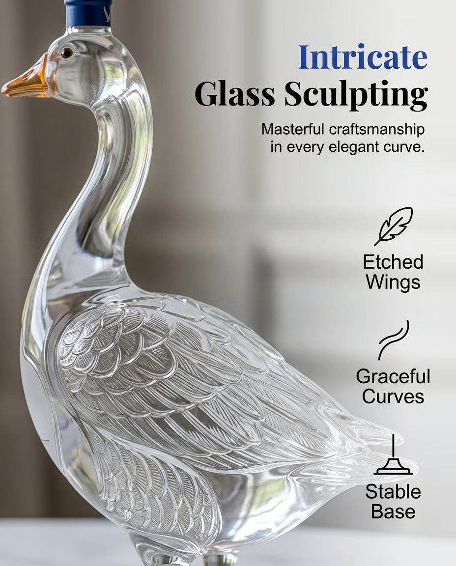 Goose Shaped Glass Liquor Decanter