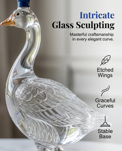 Goose Shaped Glass Liquor Decanter