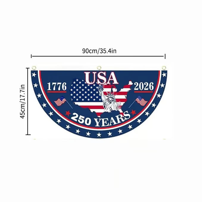 Independence Day Half Fan Flag