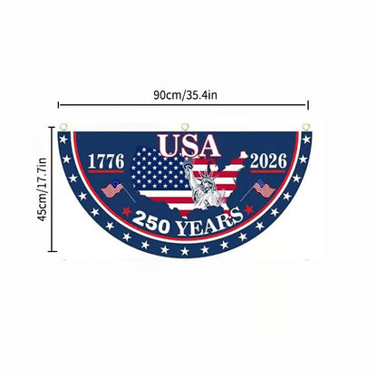 Independence Day Half Fan Flag