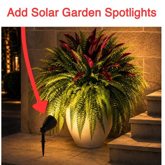 ✨ Make Your Plants Stand Out At Night Add Solar Garden Spotlights