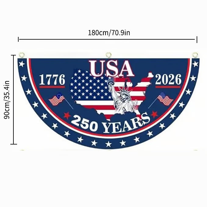 Independence Day Half Fan Flag