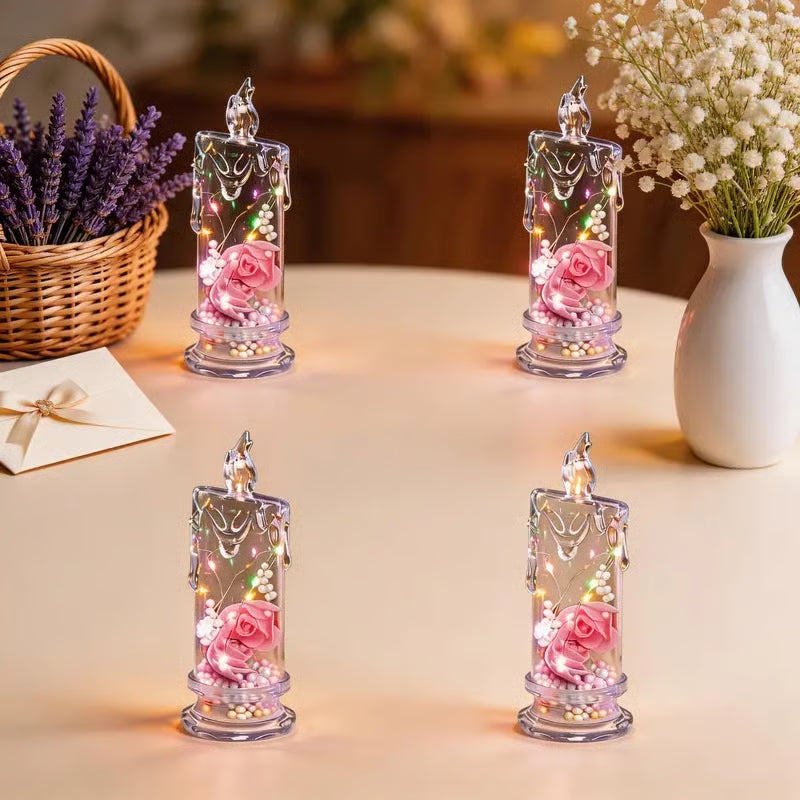 Rose Glow Flicker Candles