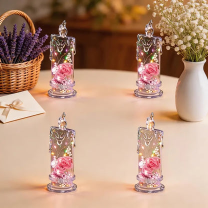 Rose Glow Flicker Candles