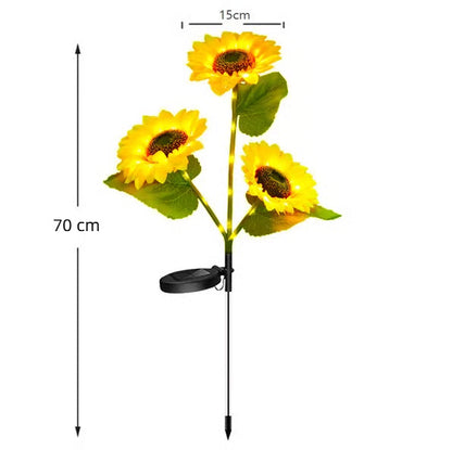 🌻Solar LED Zonnebloem Tuinlampen, Realistische Nachtgloed voor Erf, Gazon, Terras en Veranda Decoratie, Waterdicht IP65