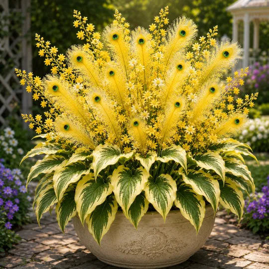🏠🤗 Peacock Flame Hosta™ – Effortless Beauty For Shady Spaces💥
