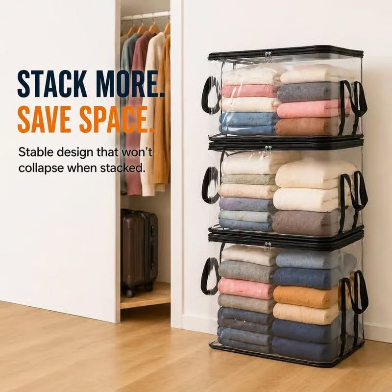 🎁 Mother's Day Sale 49% OFF📦Large Heavy-Duty Thick Clear Storage Bag for Clothes, Moving & Storage