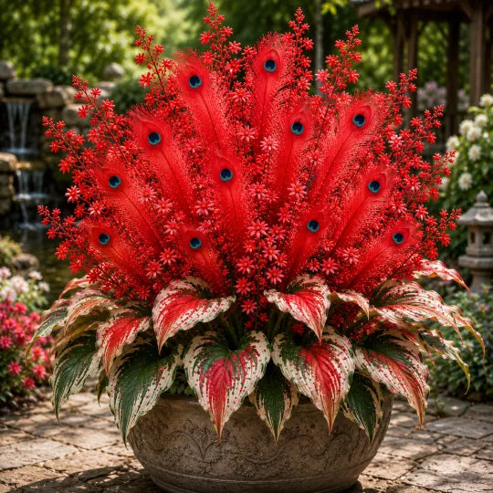 🏠🤗 Peacock Flame Hosta™ – Effortless Beauty For Shady Spaces💥