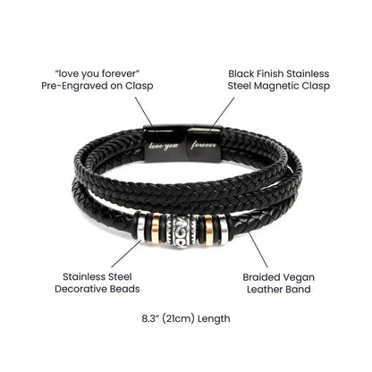Love You Forever Leather Bracelet