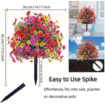 Easy-Use Artificial Flower Stake for Pots, Planters & Gardens