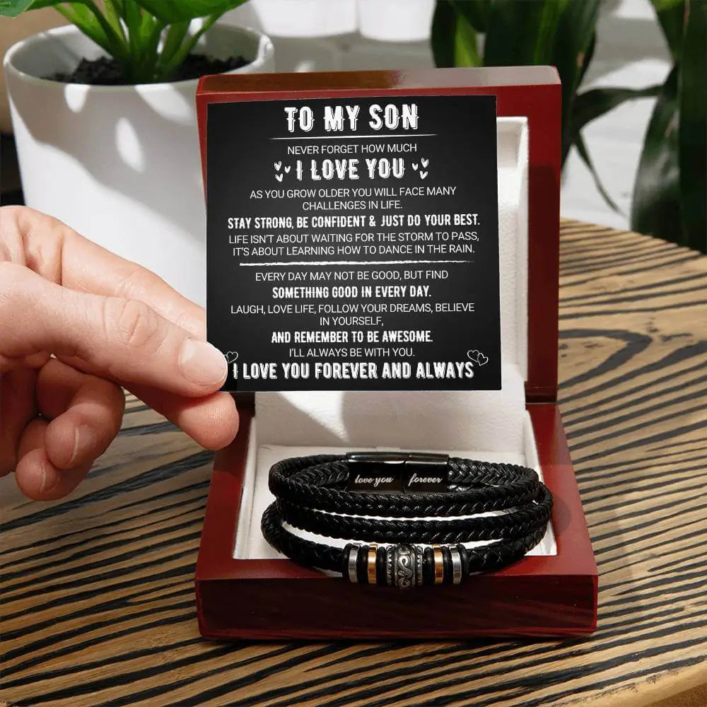 Love You Forever Leather Bracelet