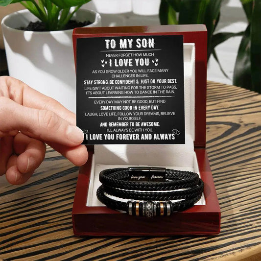 Love You Forever Leather Bracelet