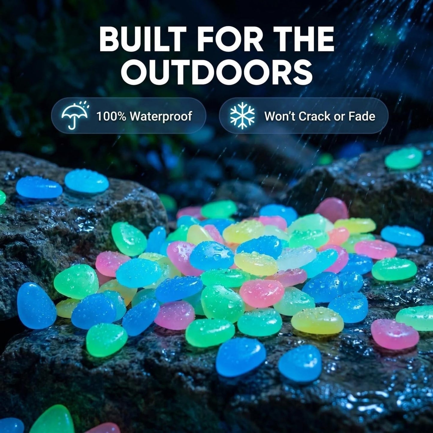 MoonGlow Magic Multicolor Garden Pebbles