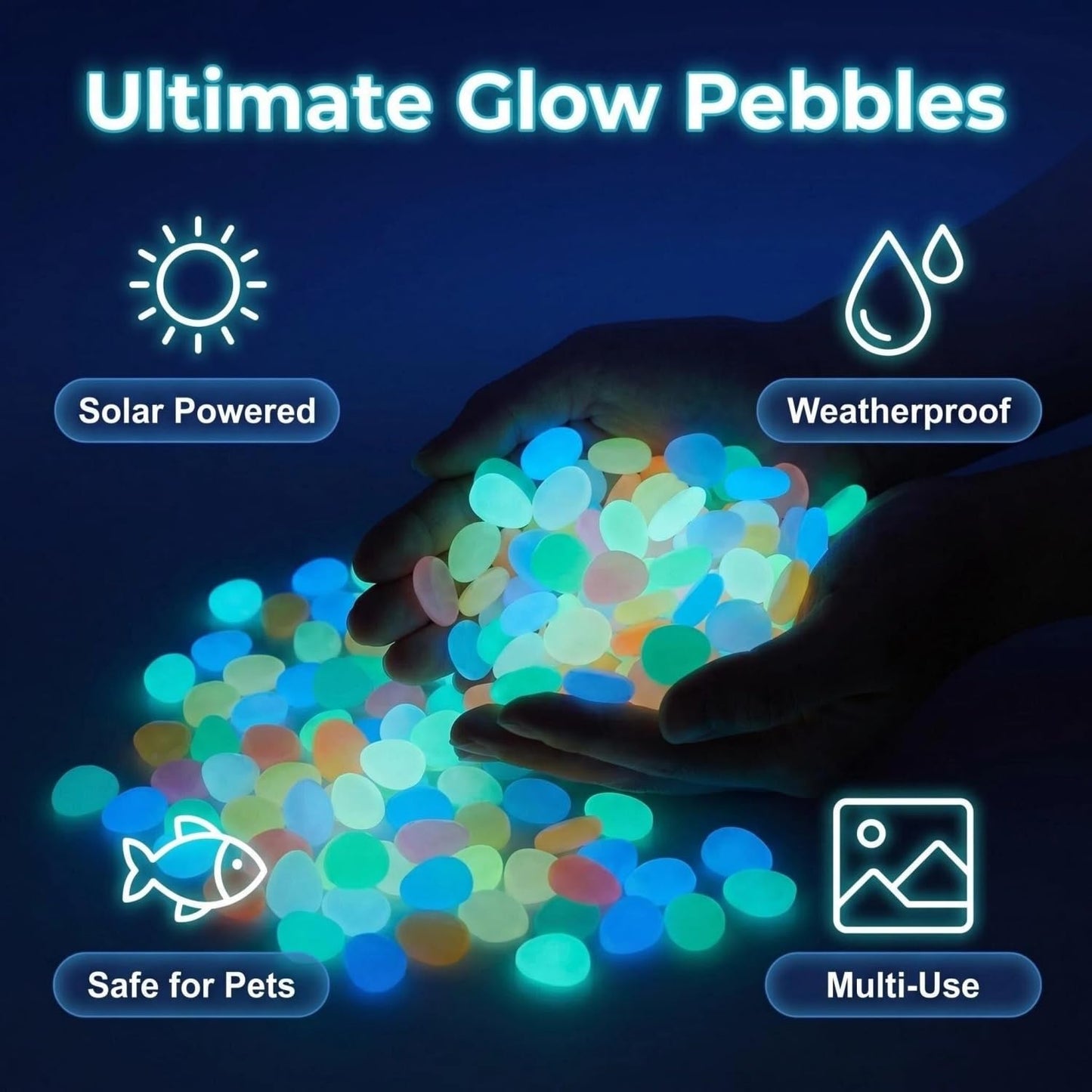 MoonGlow Magic Multicolor Garden Pebbles