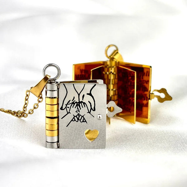 Keepsake Tiny Book Necklace Gift