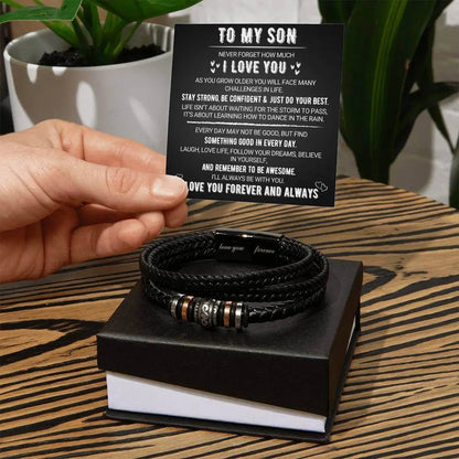 Love You Forever Leather Bracelet