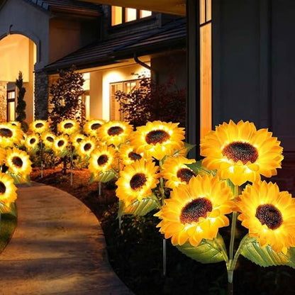 🌻Solar LED Zonnebloem Tuinlampen, Realistische Nachtgloed voor Erf, Gazon, Terras en Veranda Decoratie, Waterdicht IP65